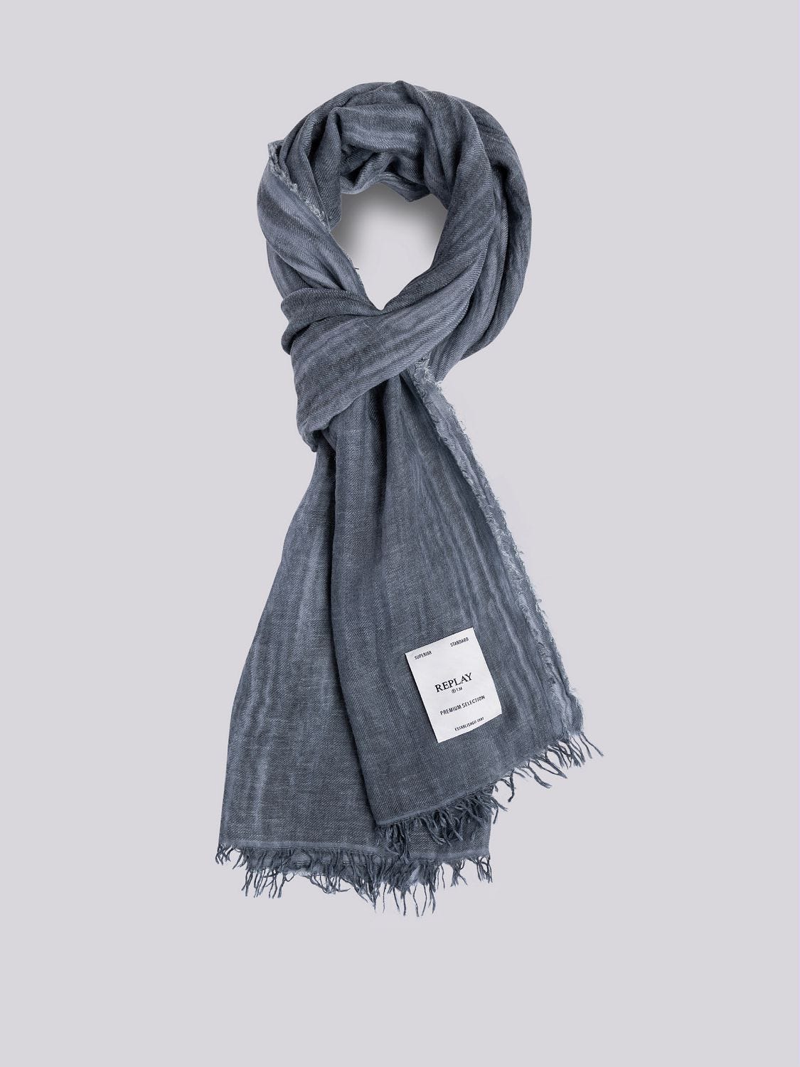 FRINGED WOOL-BLEND SCARF