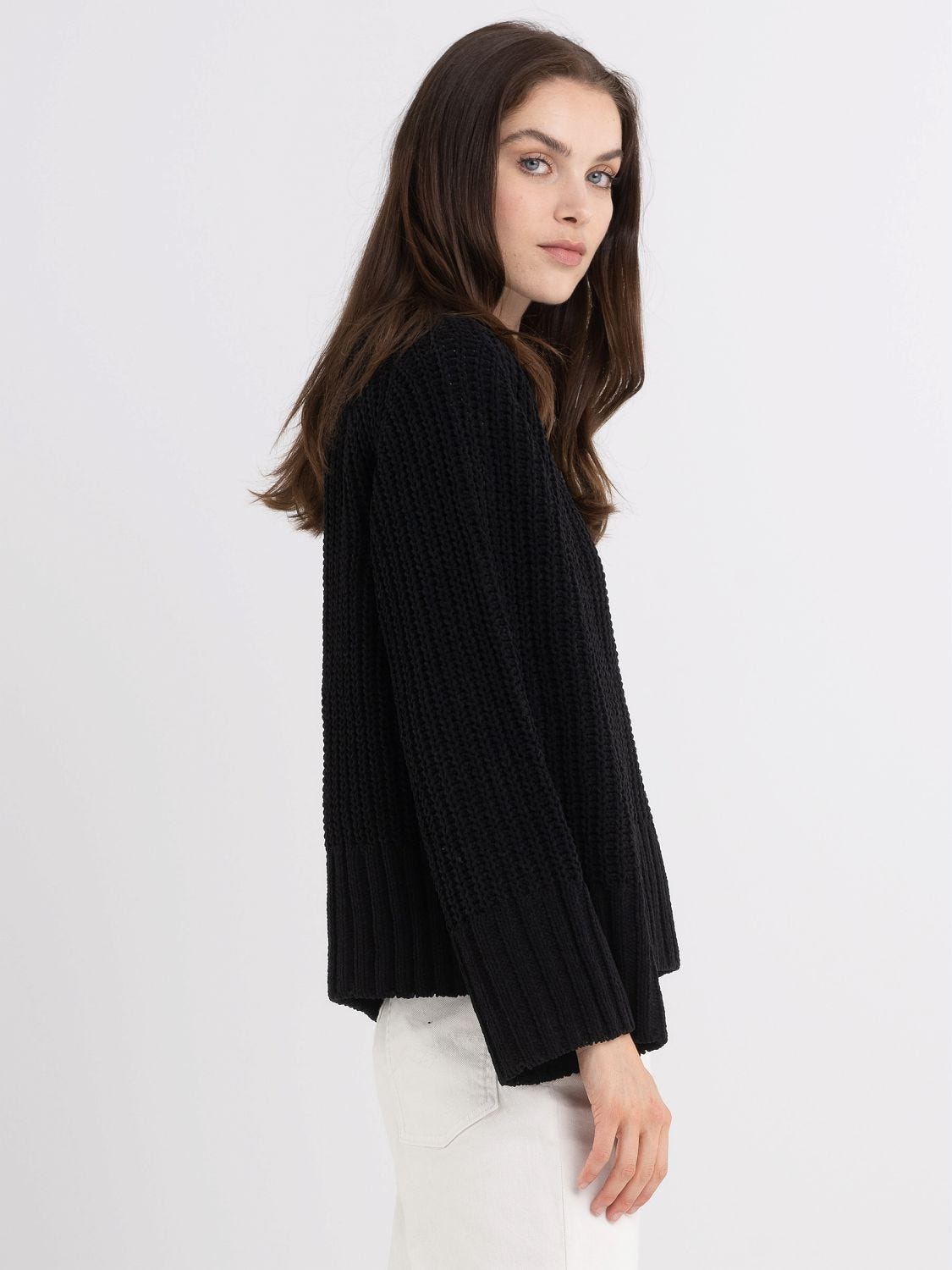 Black clearance chenille sweater