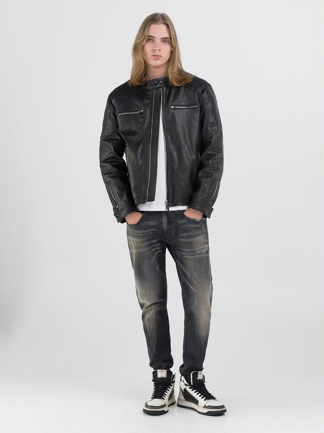 LEATHER BIKER JACKET