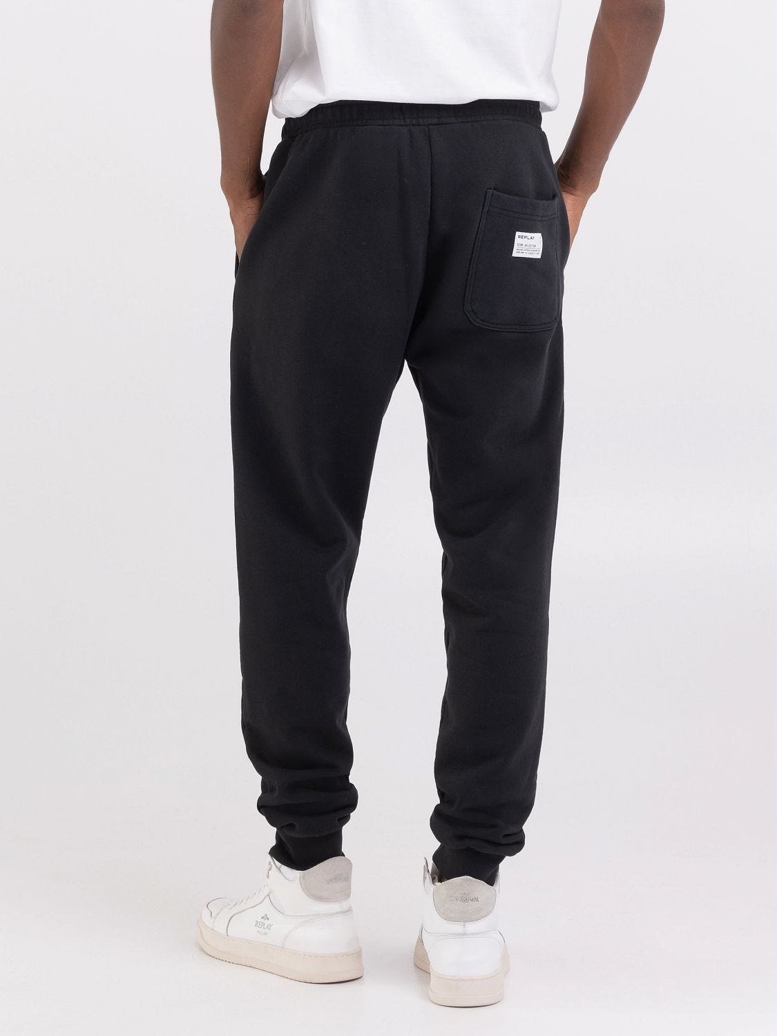 Fleece jogger trousers with micro print