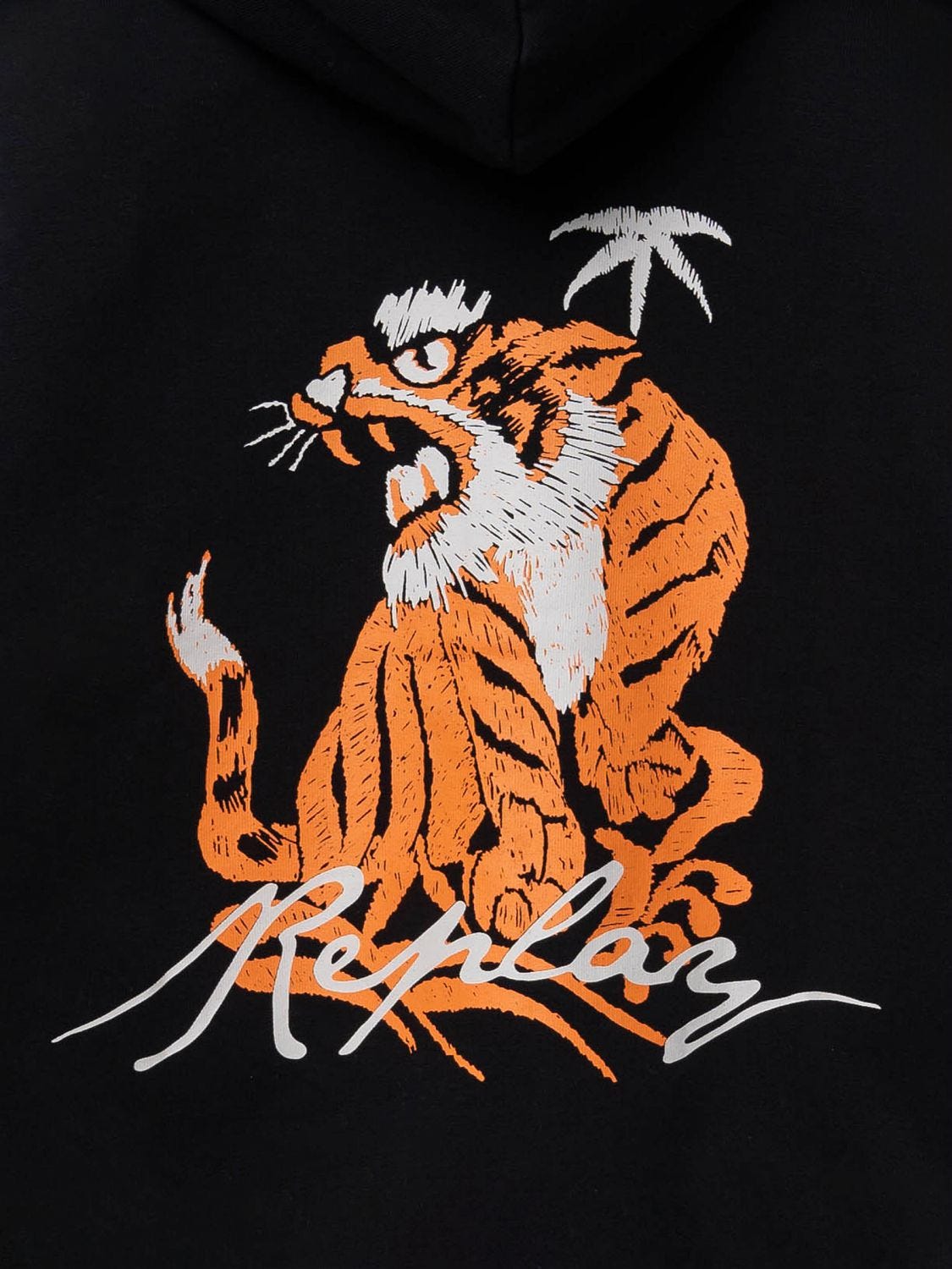 Tiger embroidered hoodie deals