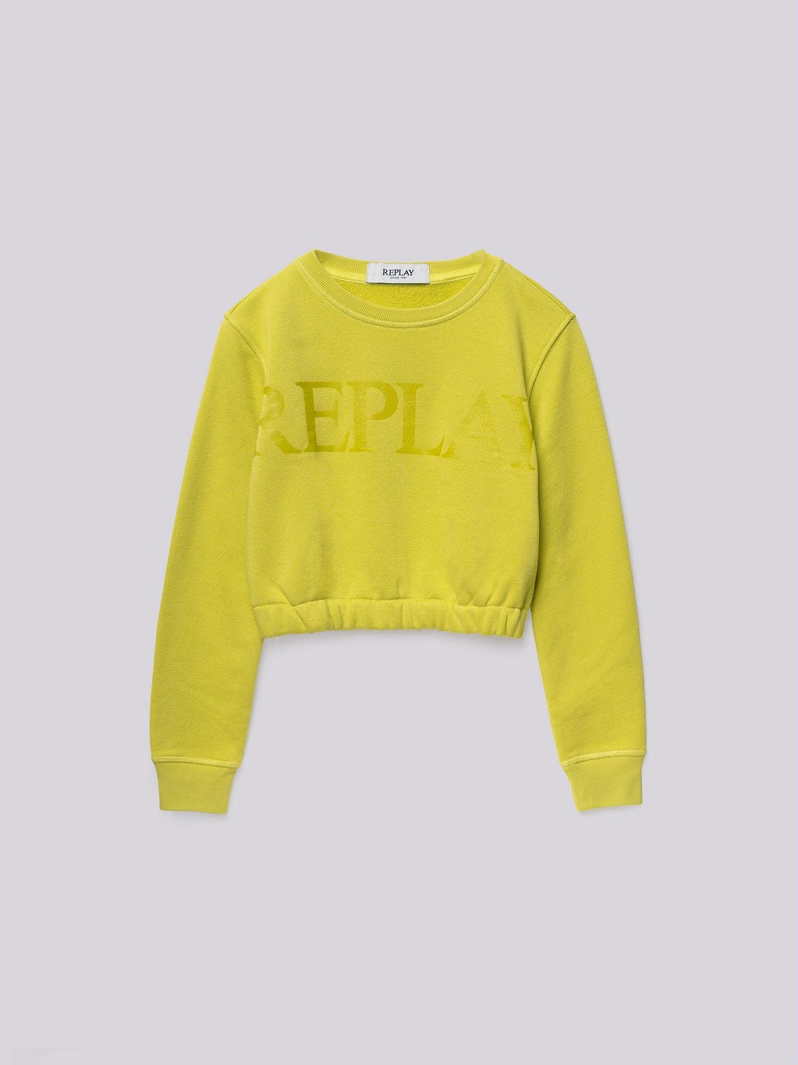 CROPPED SWEATSHIRT WITH MAXI LETTERING