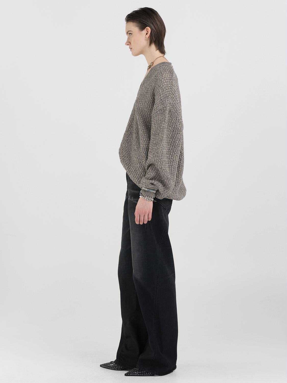 WE ARE REPLAY SHINY PULLOVER WITH WOVEN DESIGN