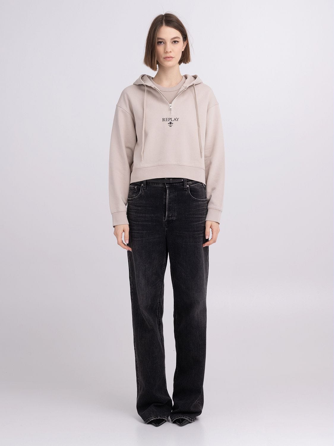 Half clearance cropped hoodie