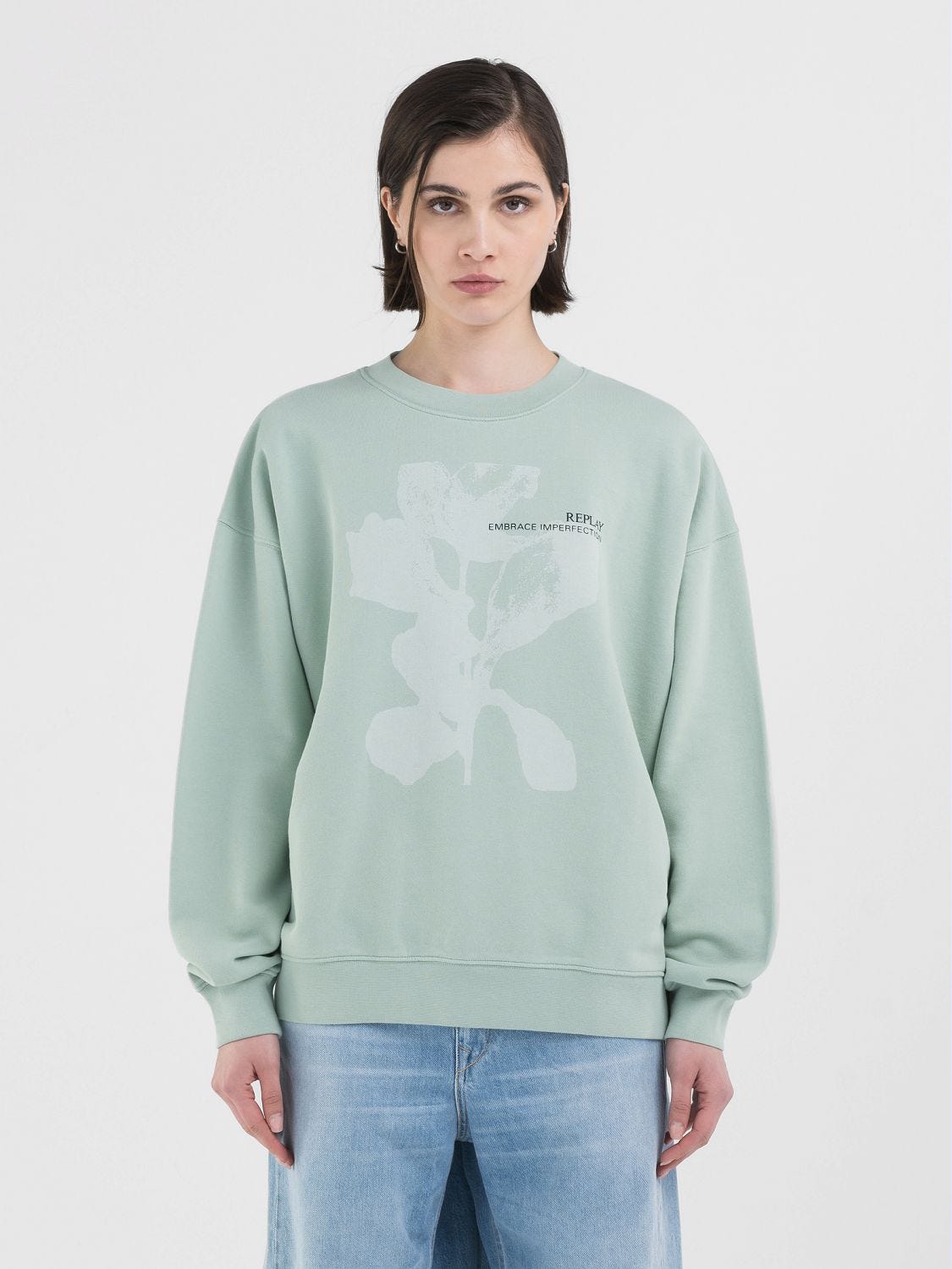 SWEATSHIRT WITH FLOWER PRINT