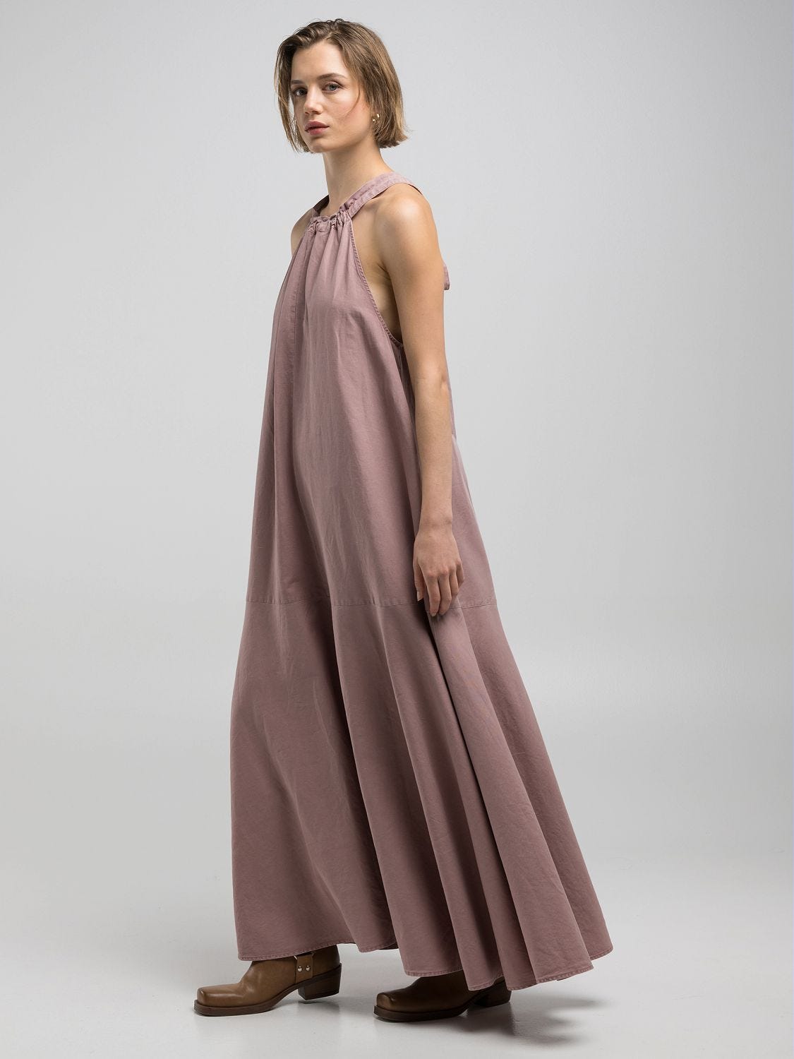 Long a-line dress Powder rose | Replay Jeans