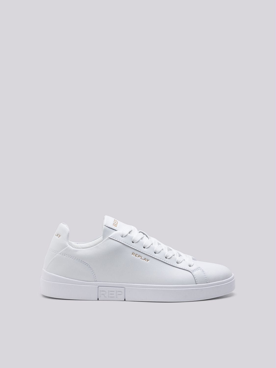 POLYS W CLEAN LEATHER LACE UP SNEAKERS