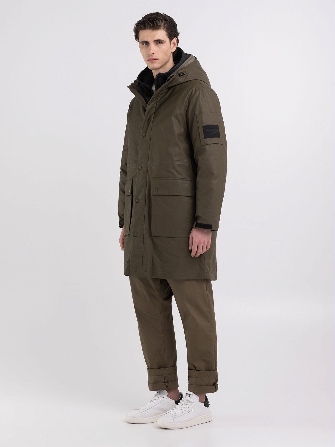 Replay Sartoriale long jacket with hood