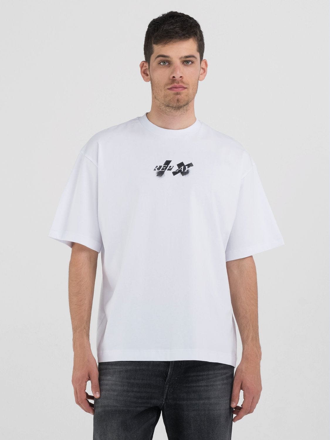 HARMONIZE CREW NECK T SHIRT WITH REPLAY X MARTIN GARRIX LOGOS FRONT AND BACK