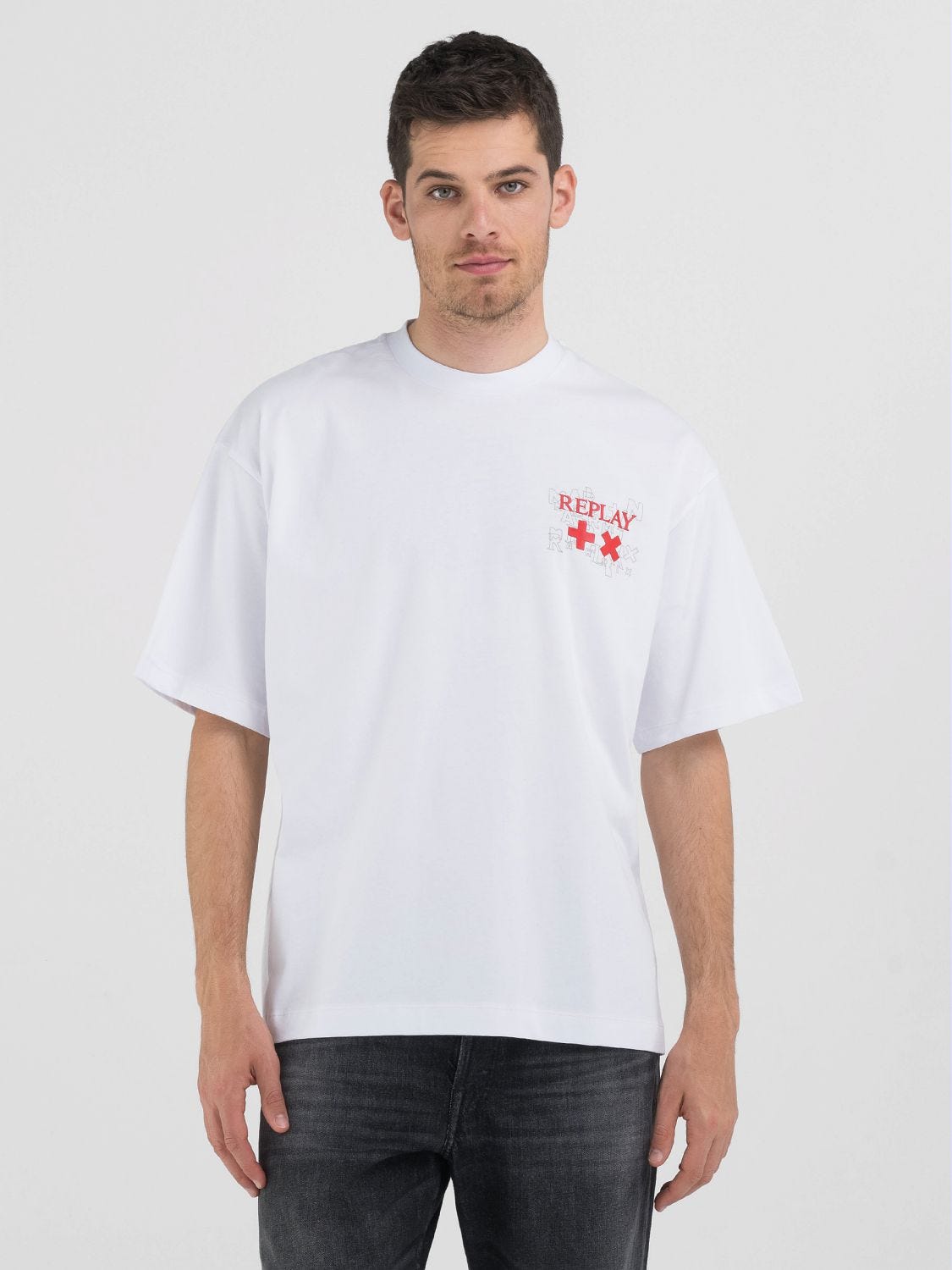 REDFIRE CREW NECK T SHIRT WITH REPLAY X MARTIN GARRIX LOGO AND LETTERING