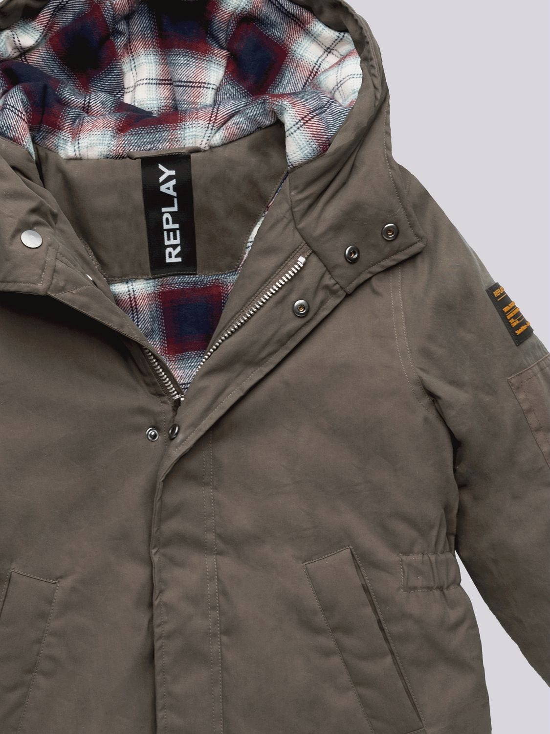 Cotton parka with print