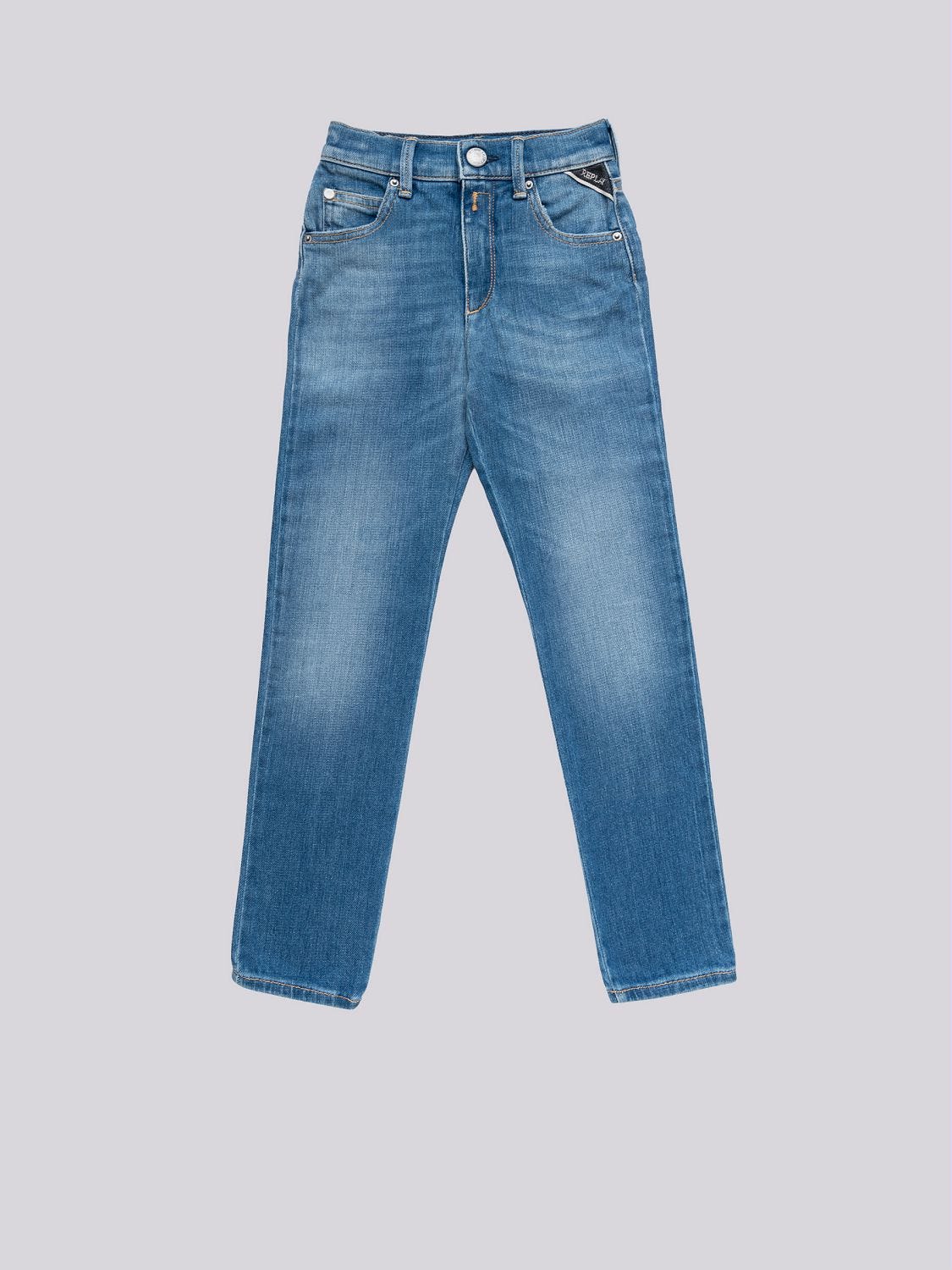 Half white half blue hot sale jeans