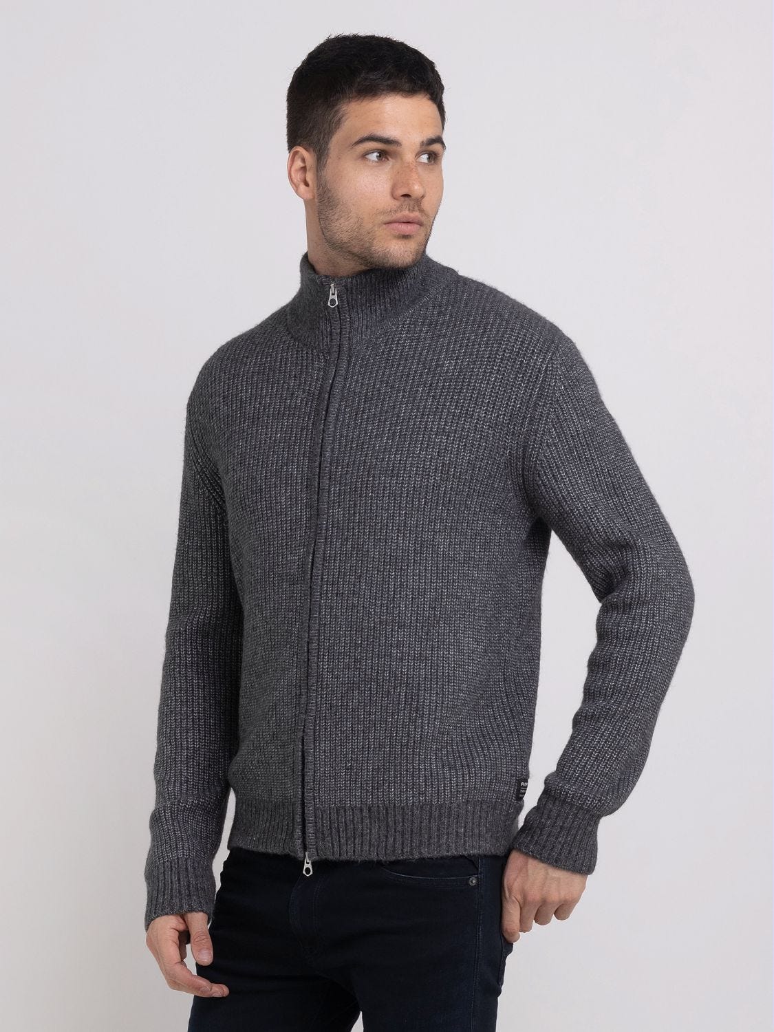 High neck zipper sweater outlet