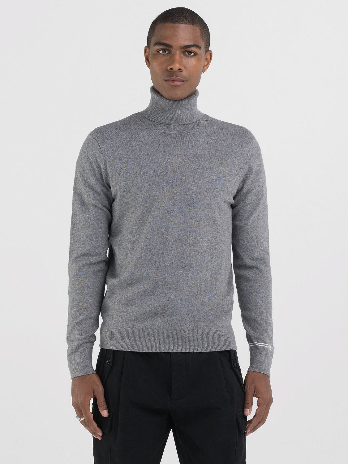 COTTON AND CASHMERE TURTLENECK PULLOVER