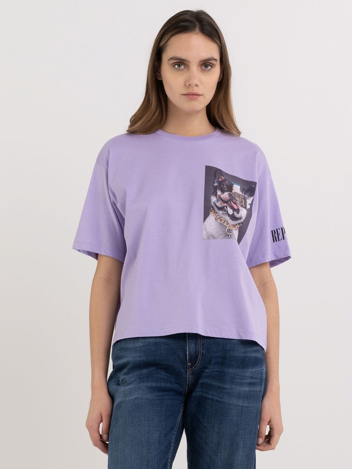 Boxy fit t shirt with photographic print