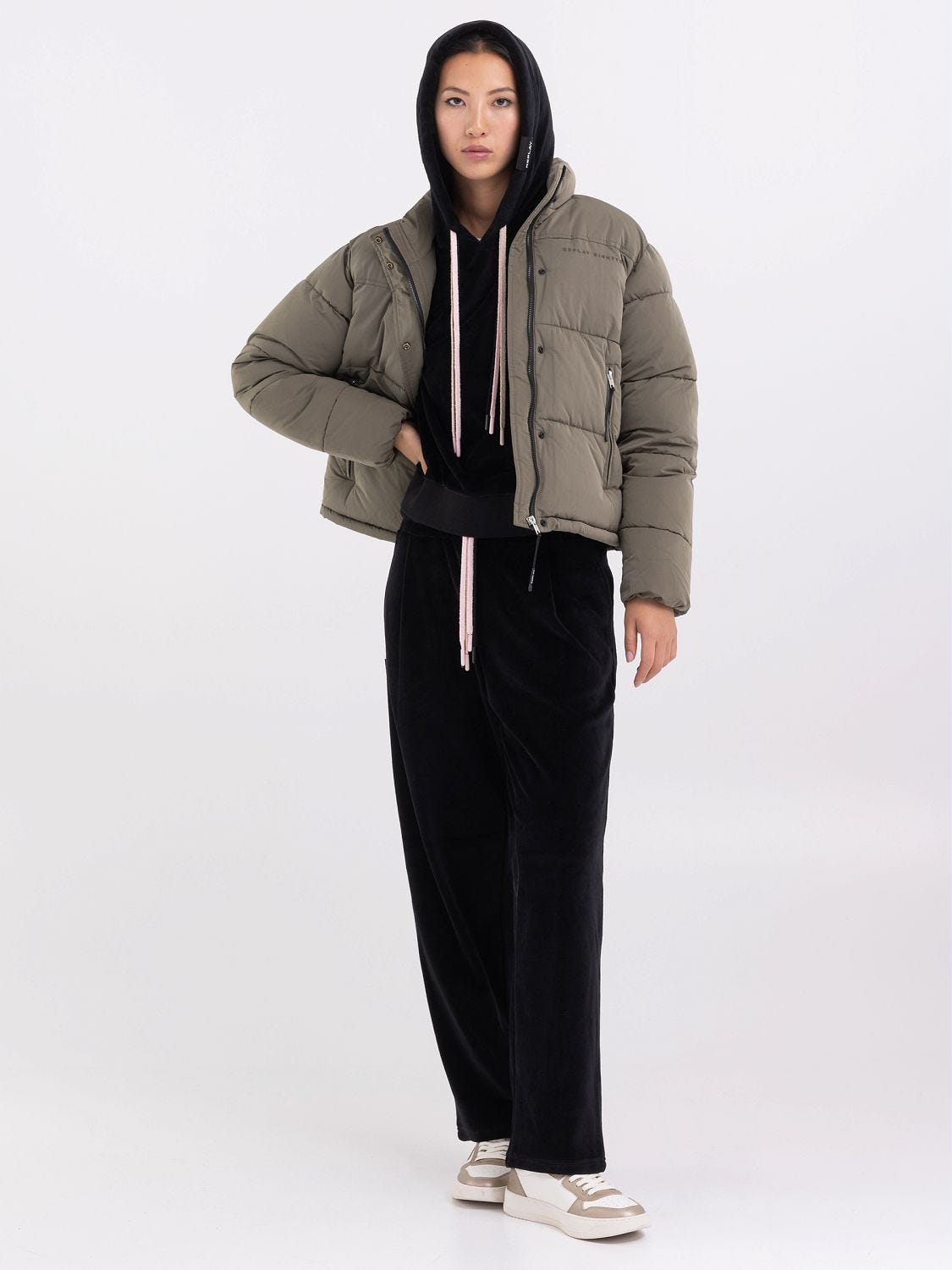 Boxy fit quilted short jacket