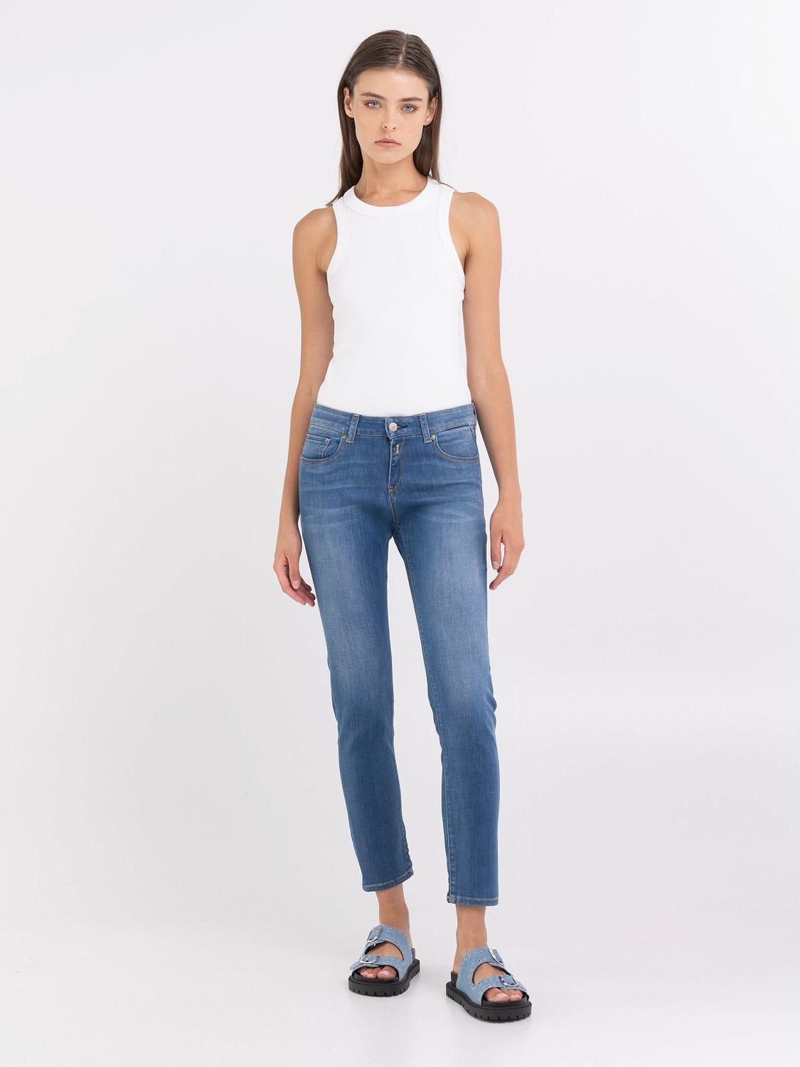 Replay cropped best sale jeans