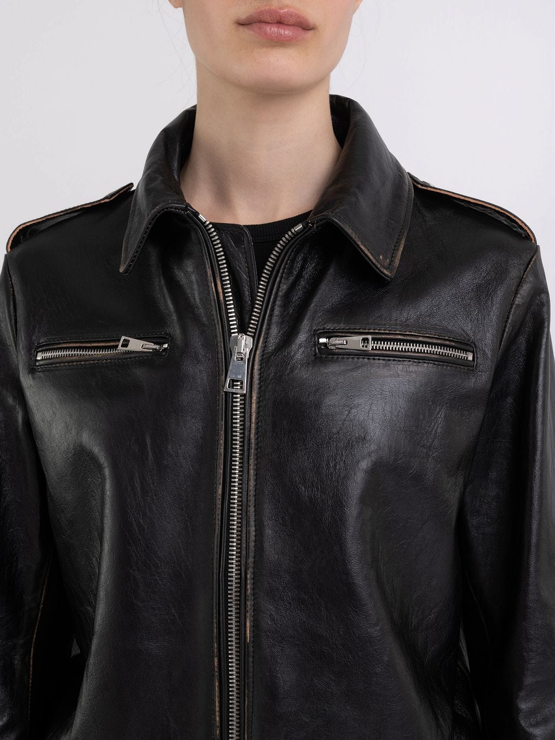Replay sales leather jacket