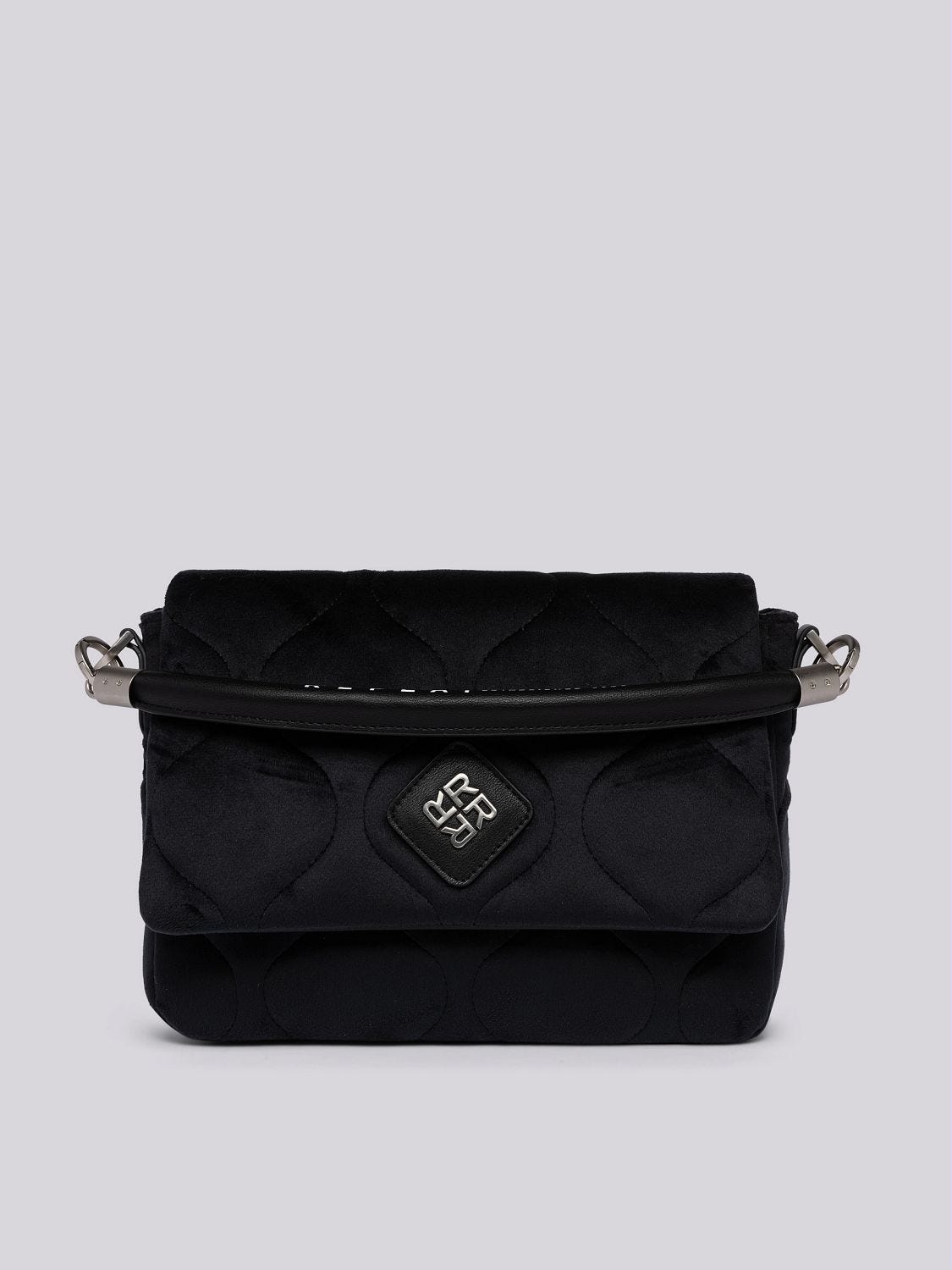 Quilted bag in velvet with flap