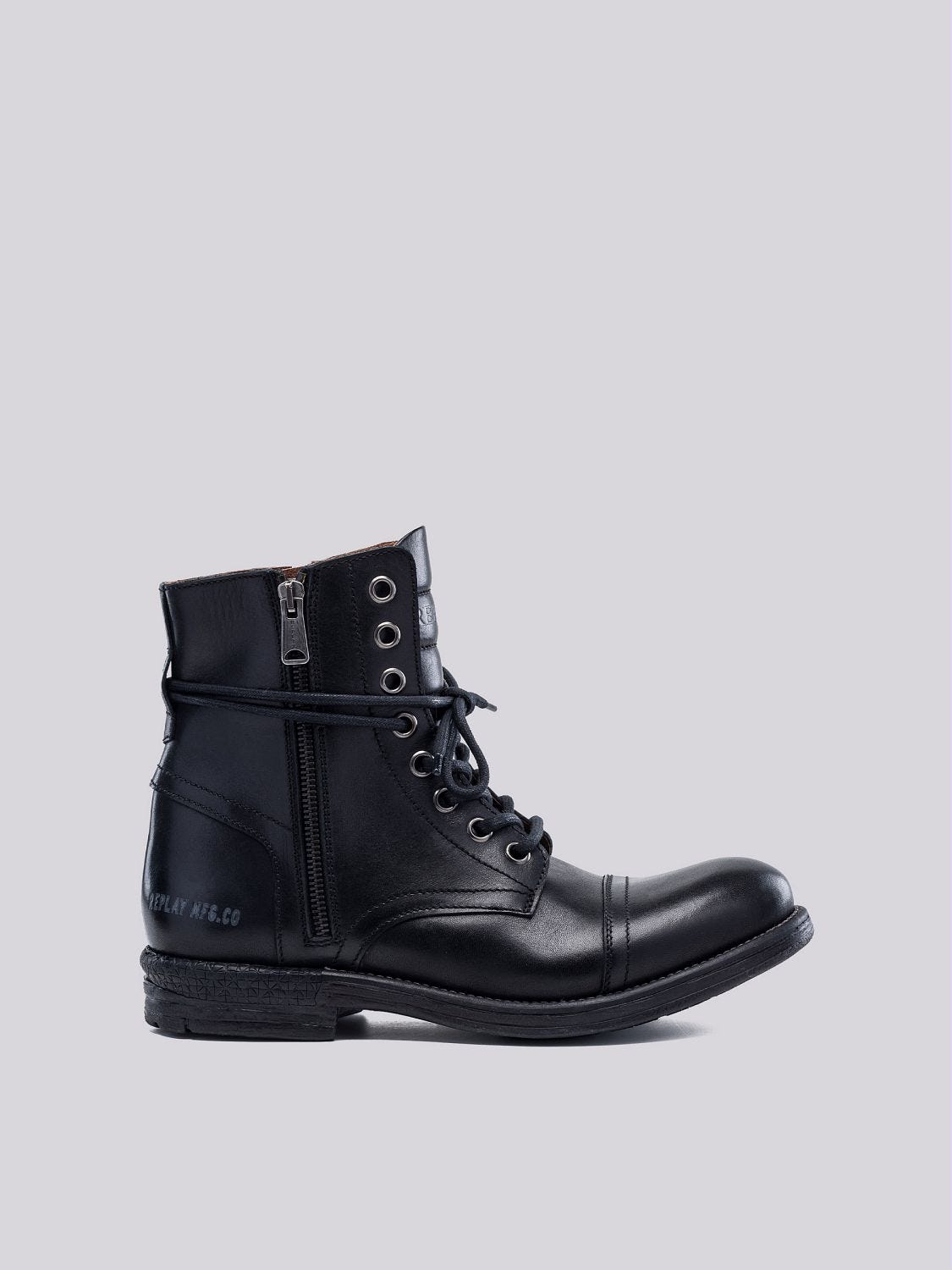 Mens leather zip clearance up ankle boots