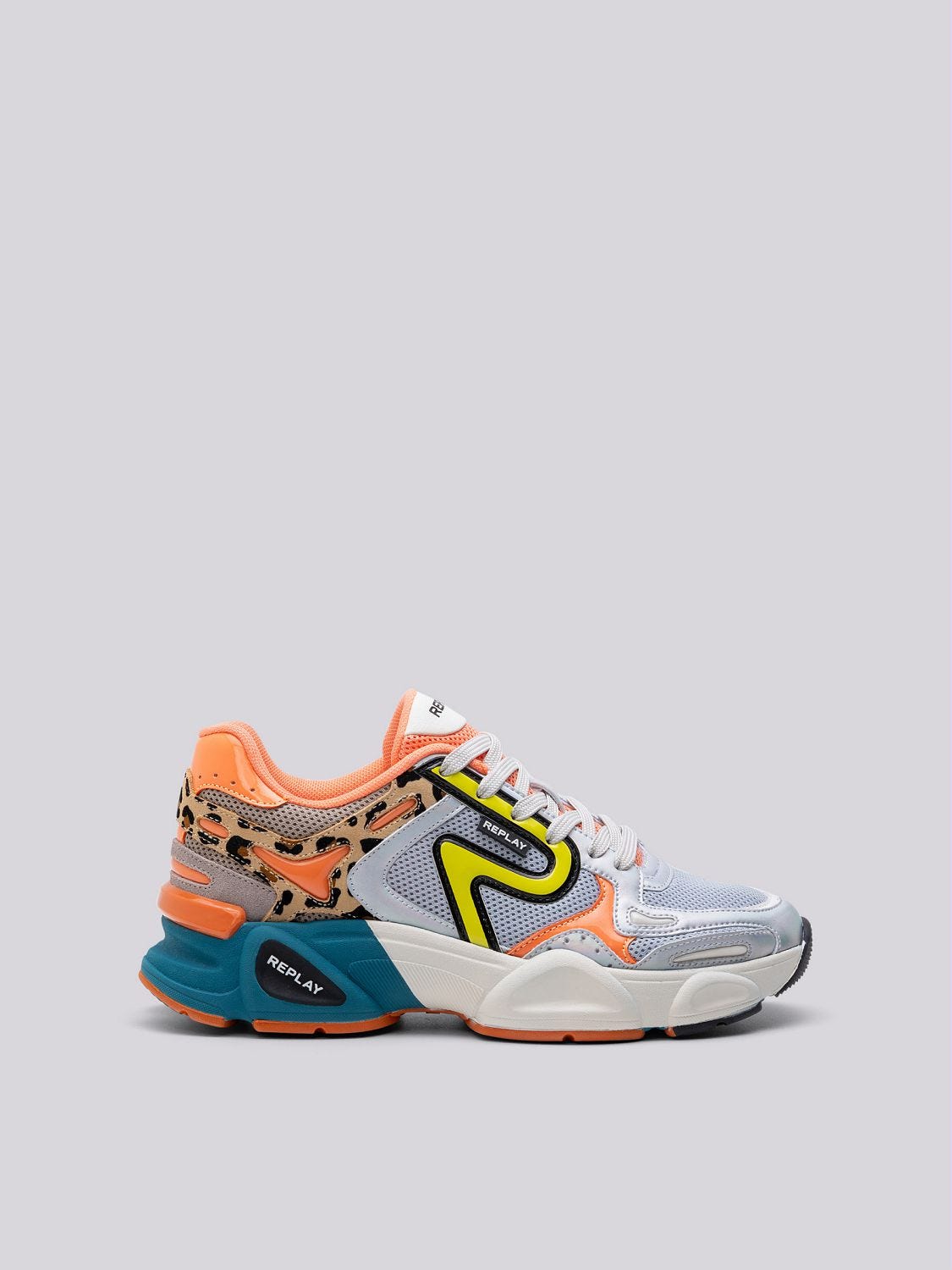 DESTINY W MULTI MULTI COLOURED AND ANIMAL PRINT SNEAKERS