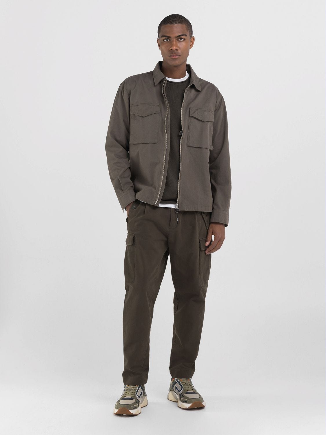 COTTON TWILL FULL ZIP SHIRT