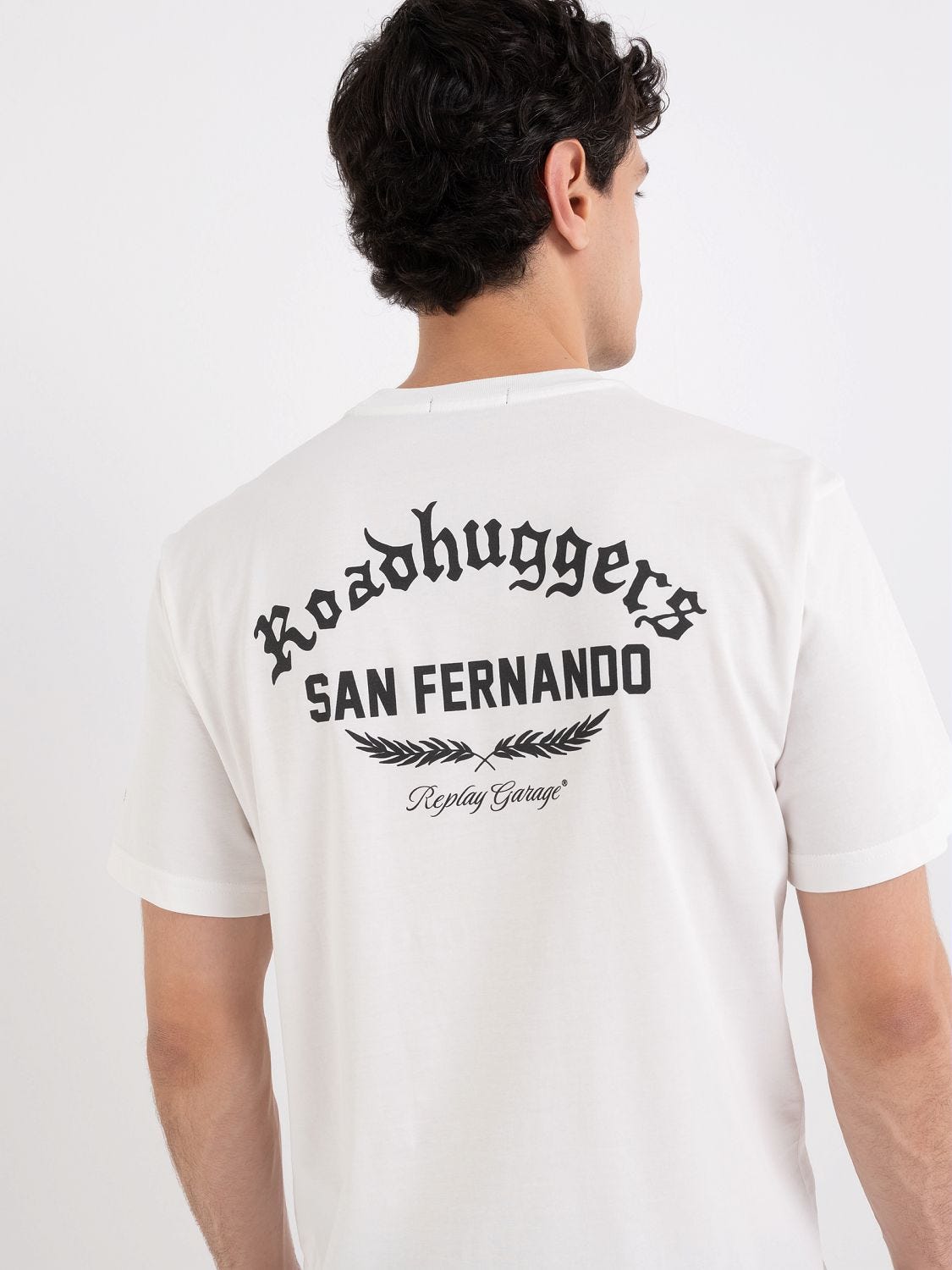 Jersey t shirt with biker print
