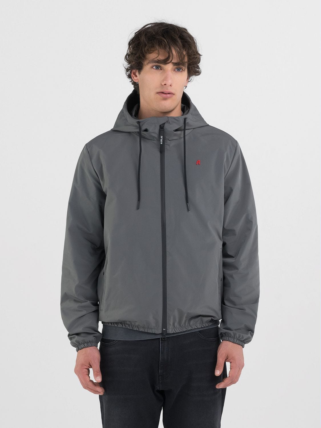 Gray hooded jacket sale