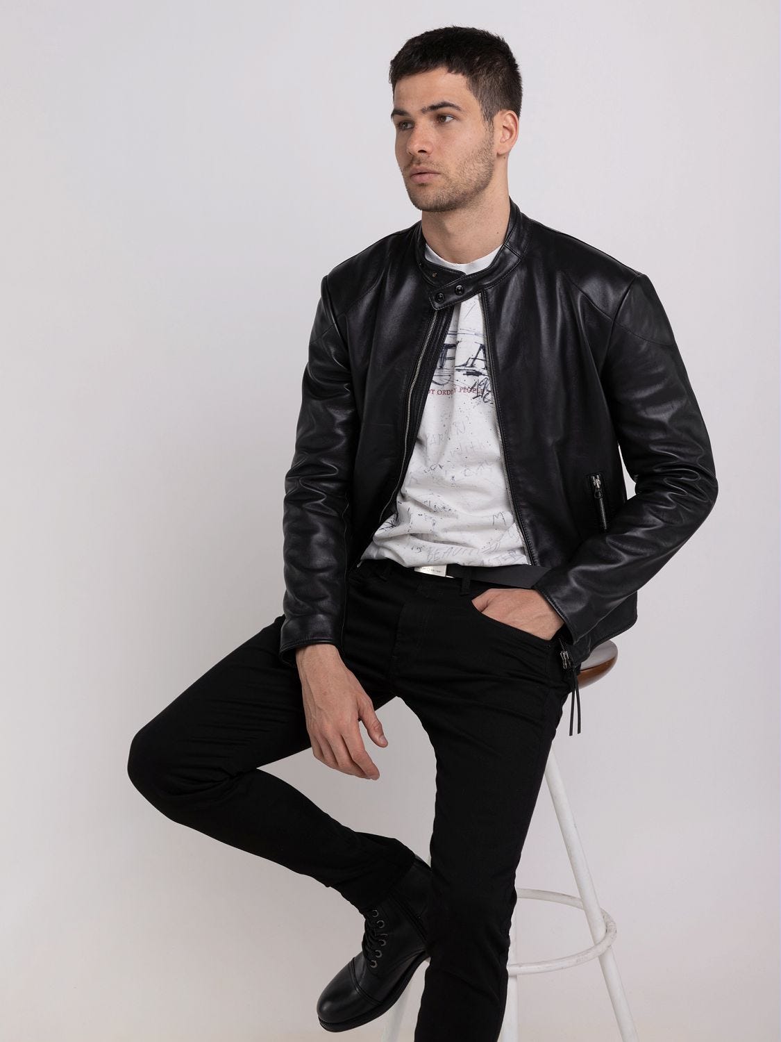 Men's leather sales jacket sale