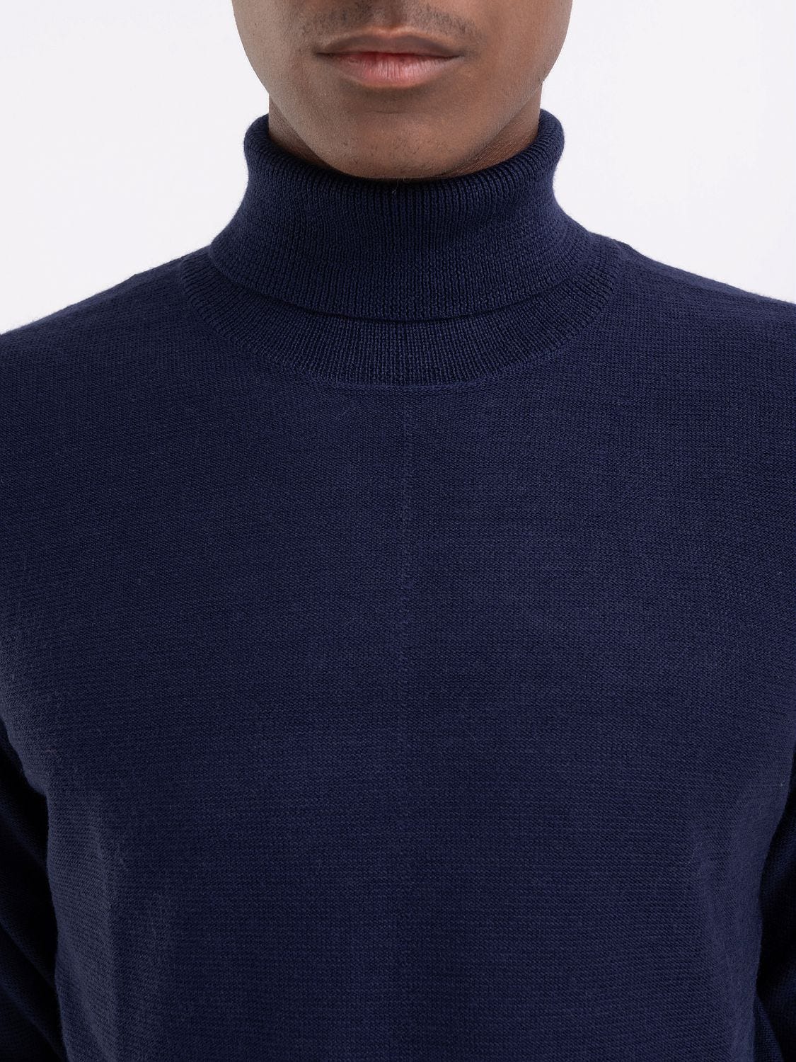 High neck sweater in wool blend
