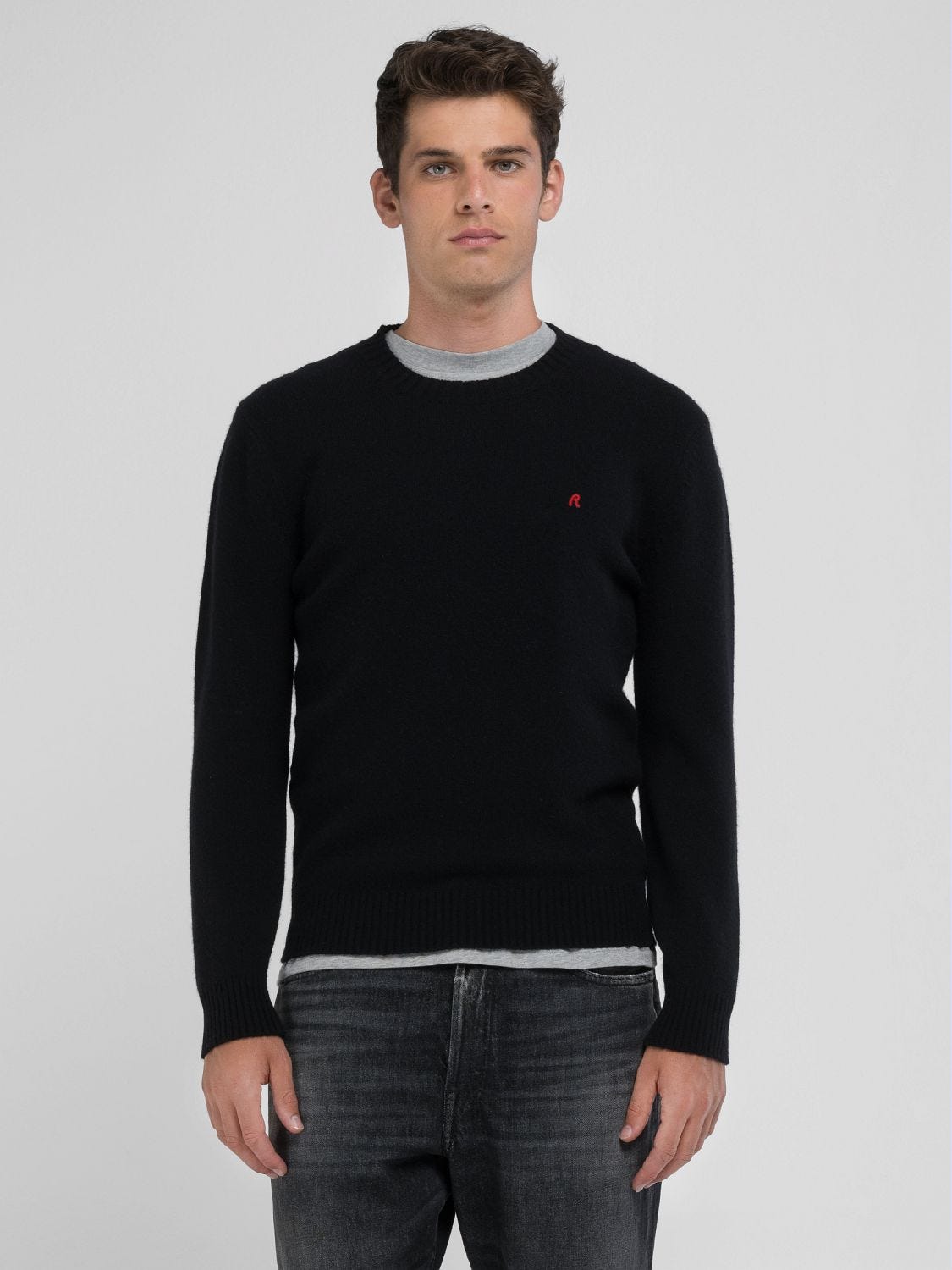 WOOL BLEND CREW NECK SWEATER