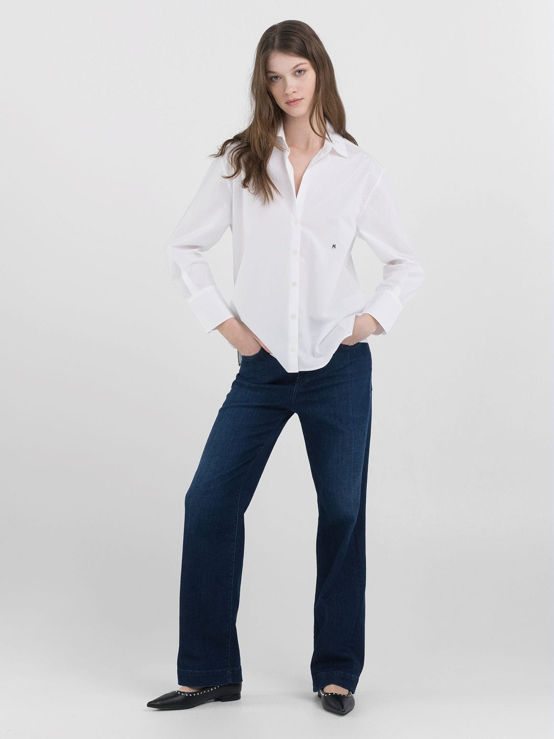 Women's v neck dress shirt hot sale