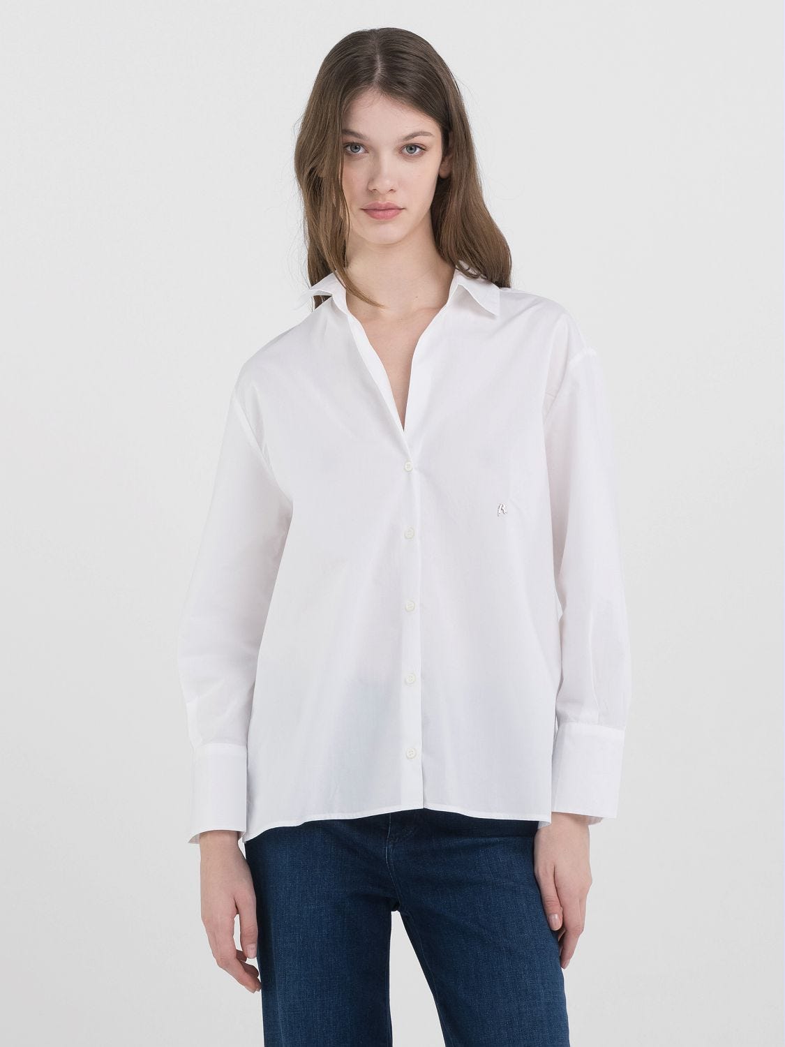 Women's v neck dress shirt hot sale