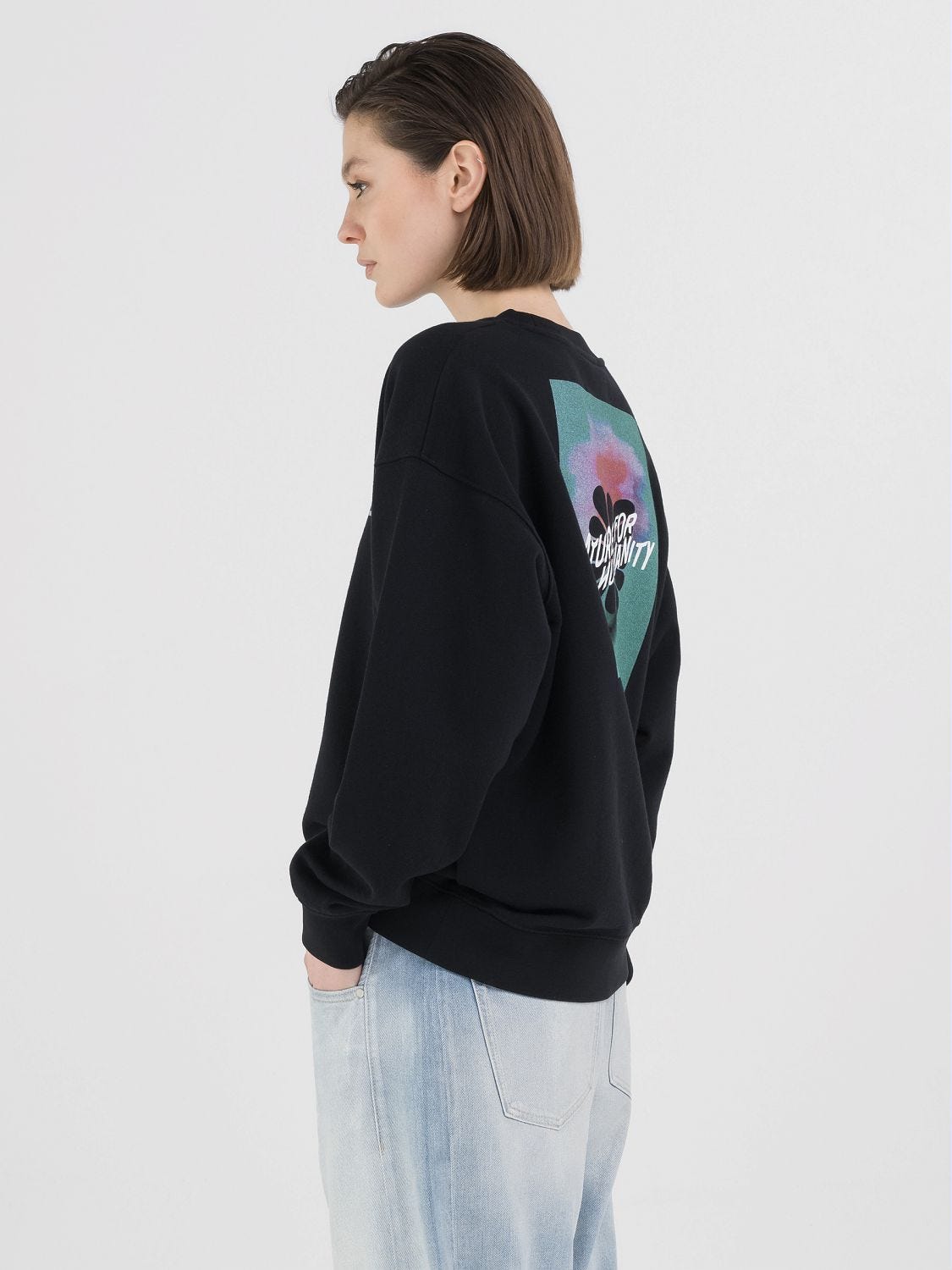 SWEATSHIRT WITH MULTI COLOURED PRINT