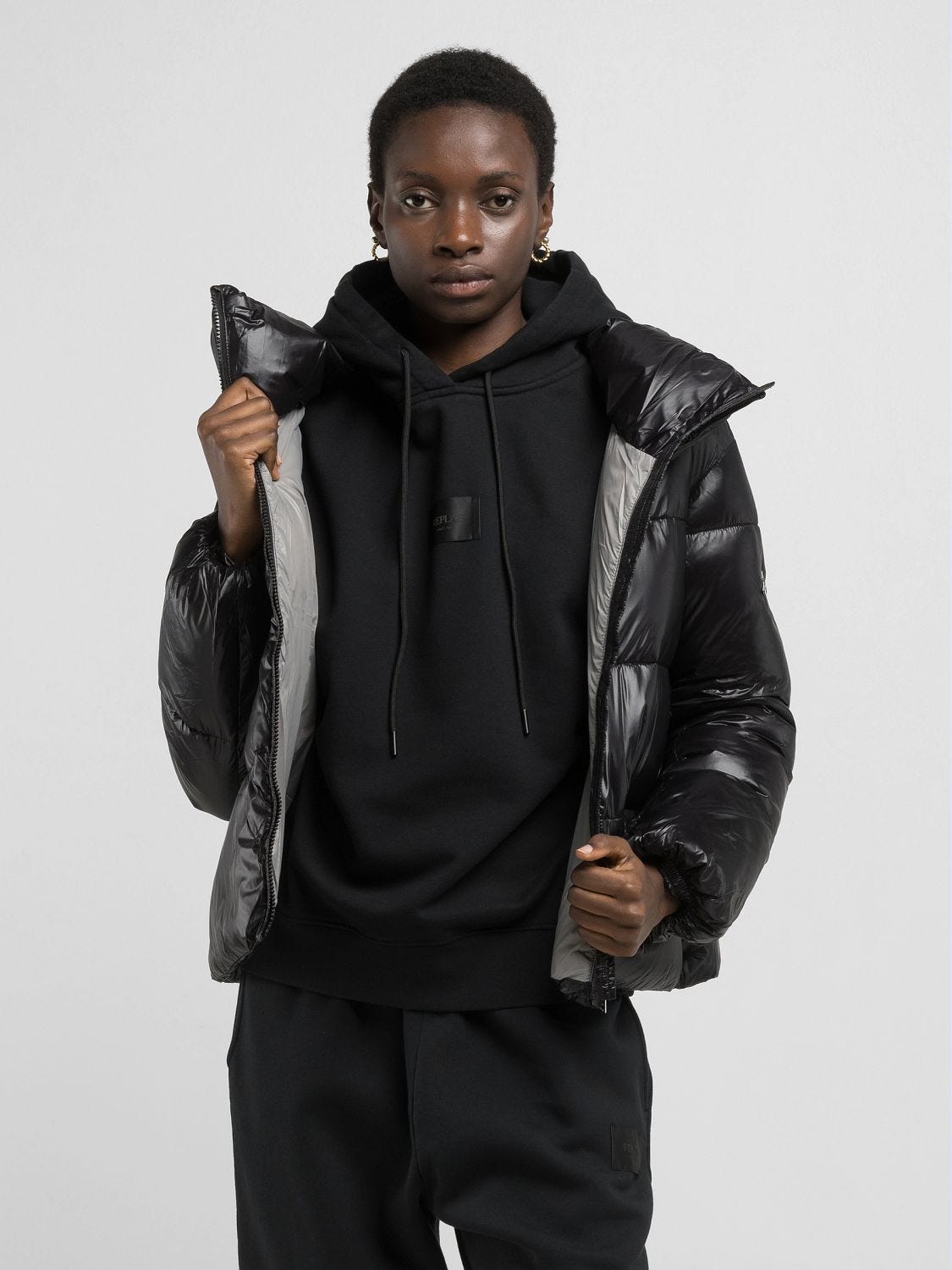 Quilted full zip jacket sale
