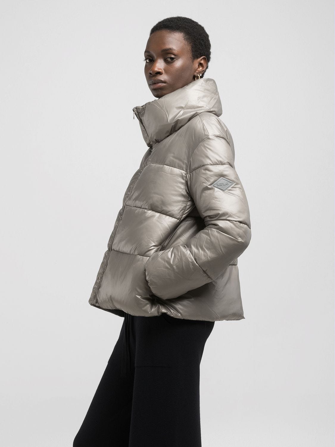 Quilted full zip jacket sale