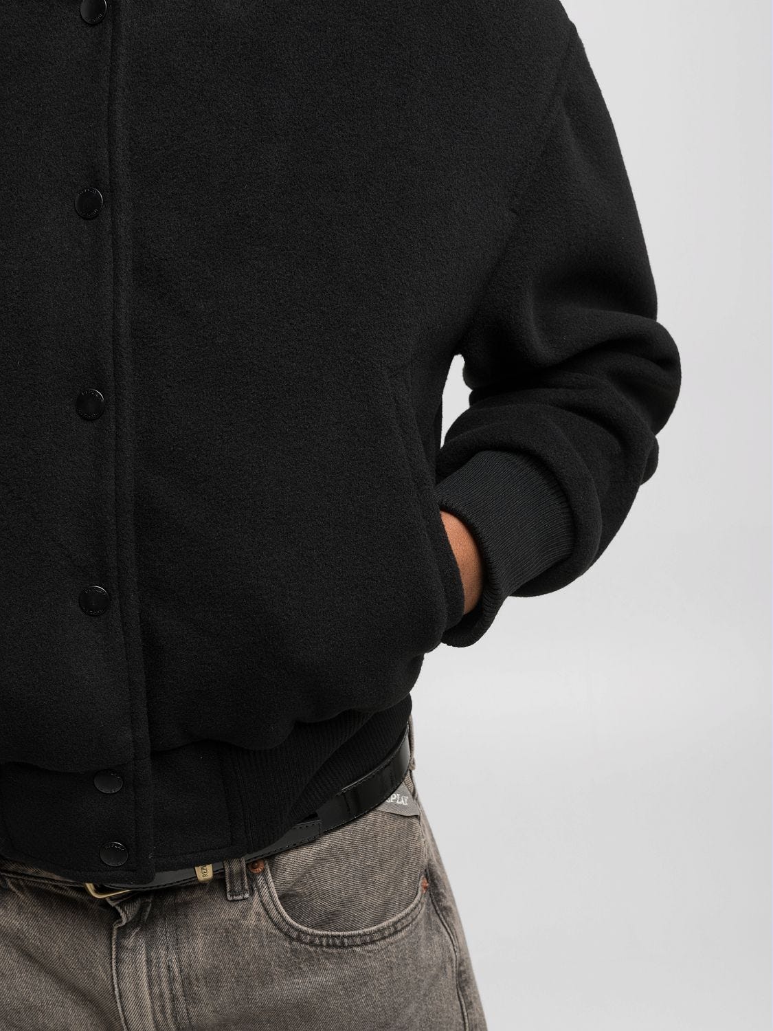 WOOL BLEND VARSITY BOMBER JACKET