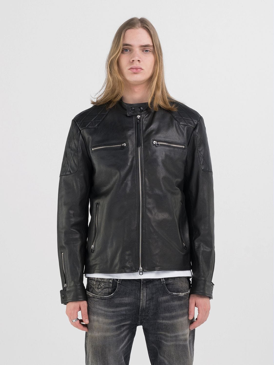 GIUBBOTTO BIKER IN PELLE