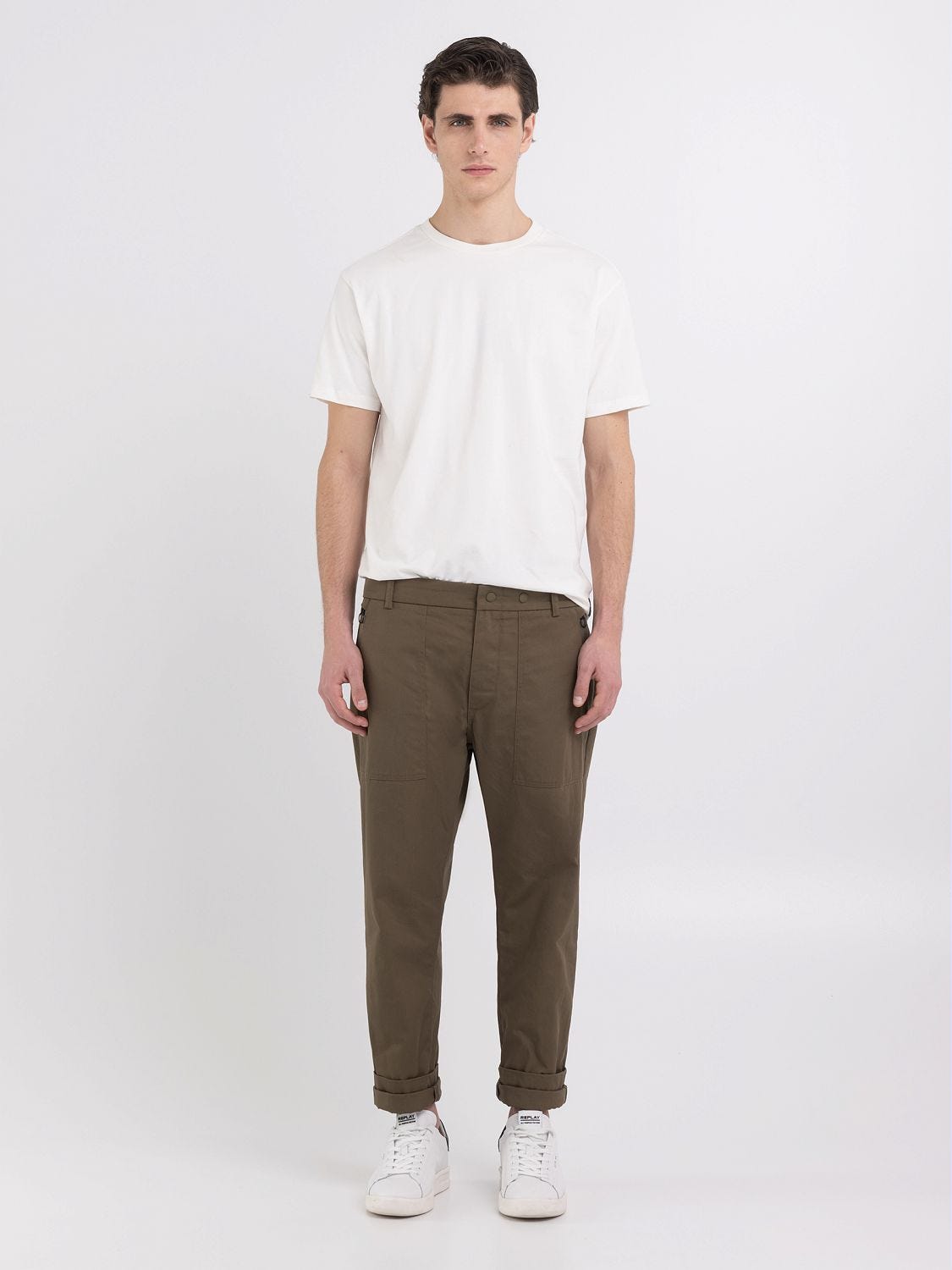 Pantaloni cargo in twill Replay Sartoriale
