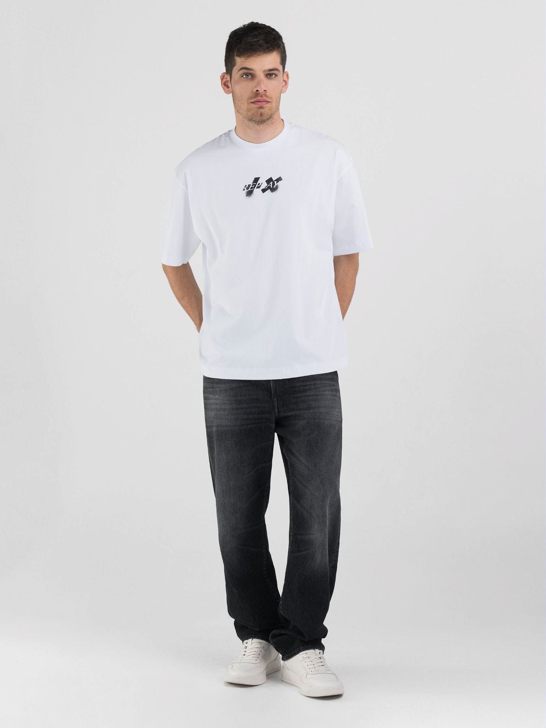 HARMONIZE T SHIRT GIROCOLLO CON LOGO FRONTE E RETRO REPLAY X MARTIN GARRIX