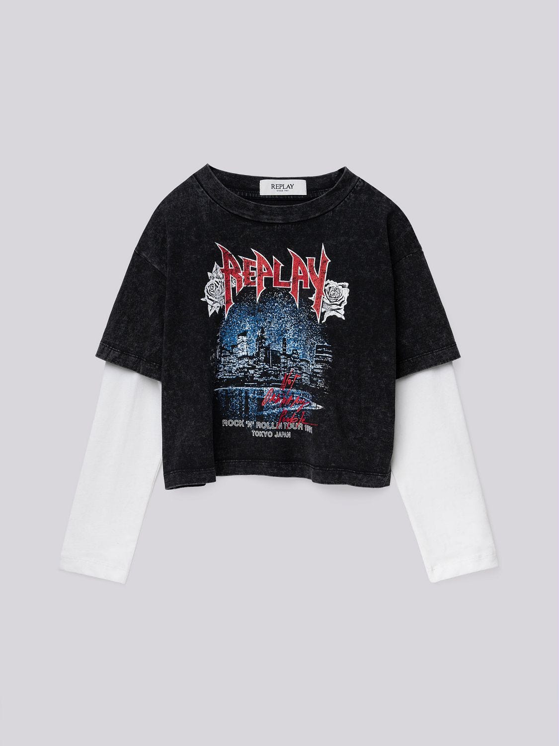 T SHIRT CROPPED DOPPIA MANICA