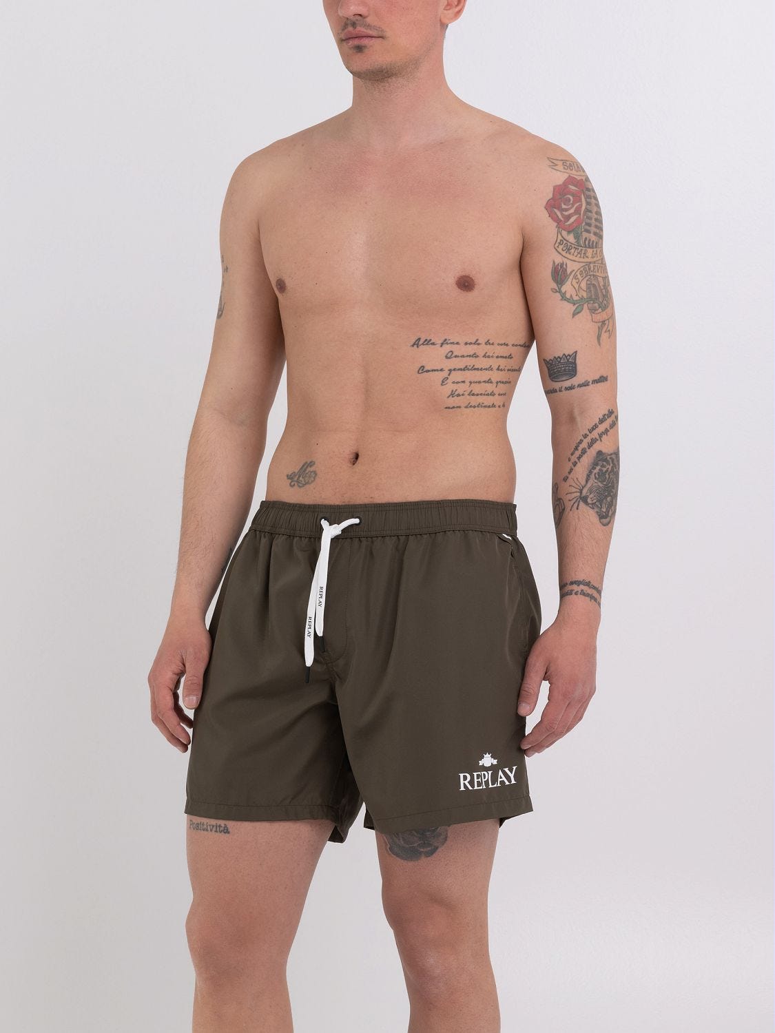 Swimming trunks with Archive logo