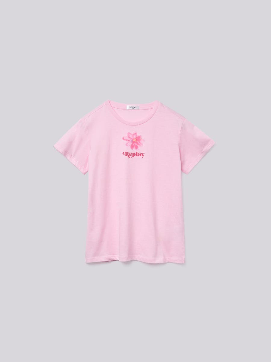 T-shirt en jersey imprimé fleur