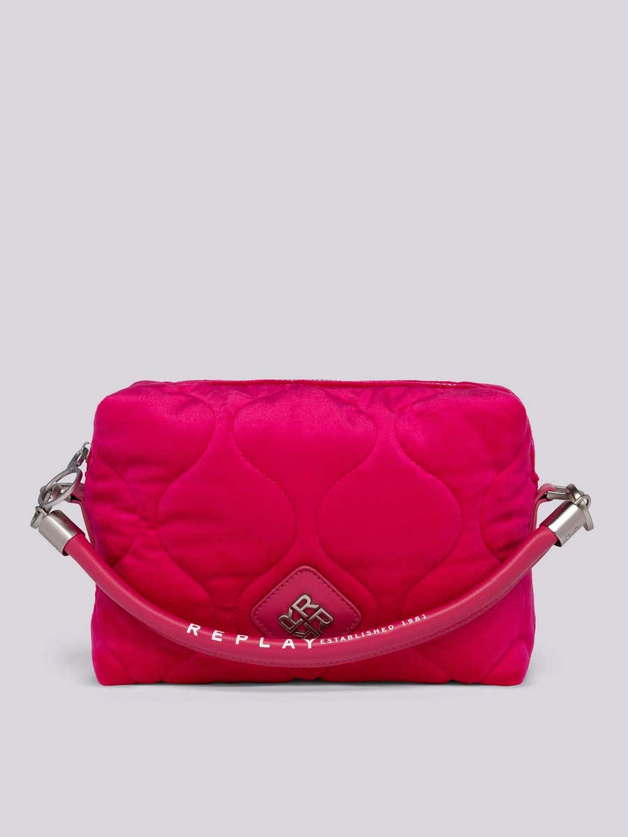 REPLAY Quilted bag in velvet with zipper FW3489.000.A0087 FUXIA 1
