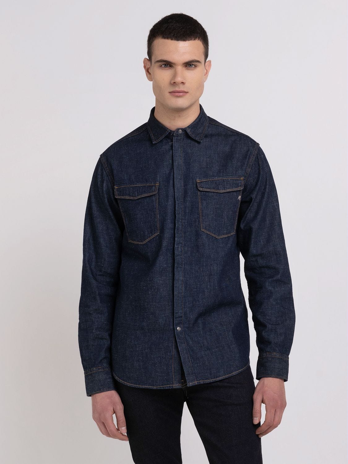 Selvedge denim shirt top