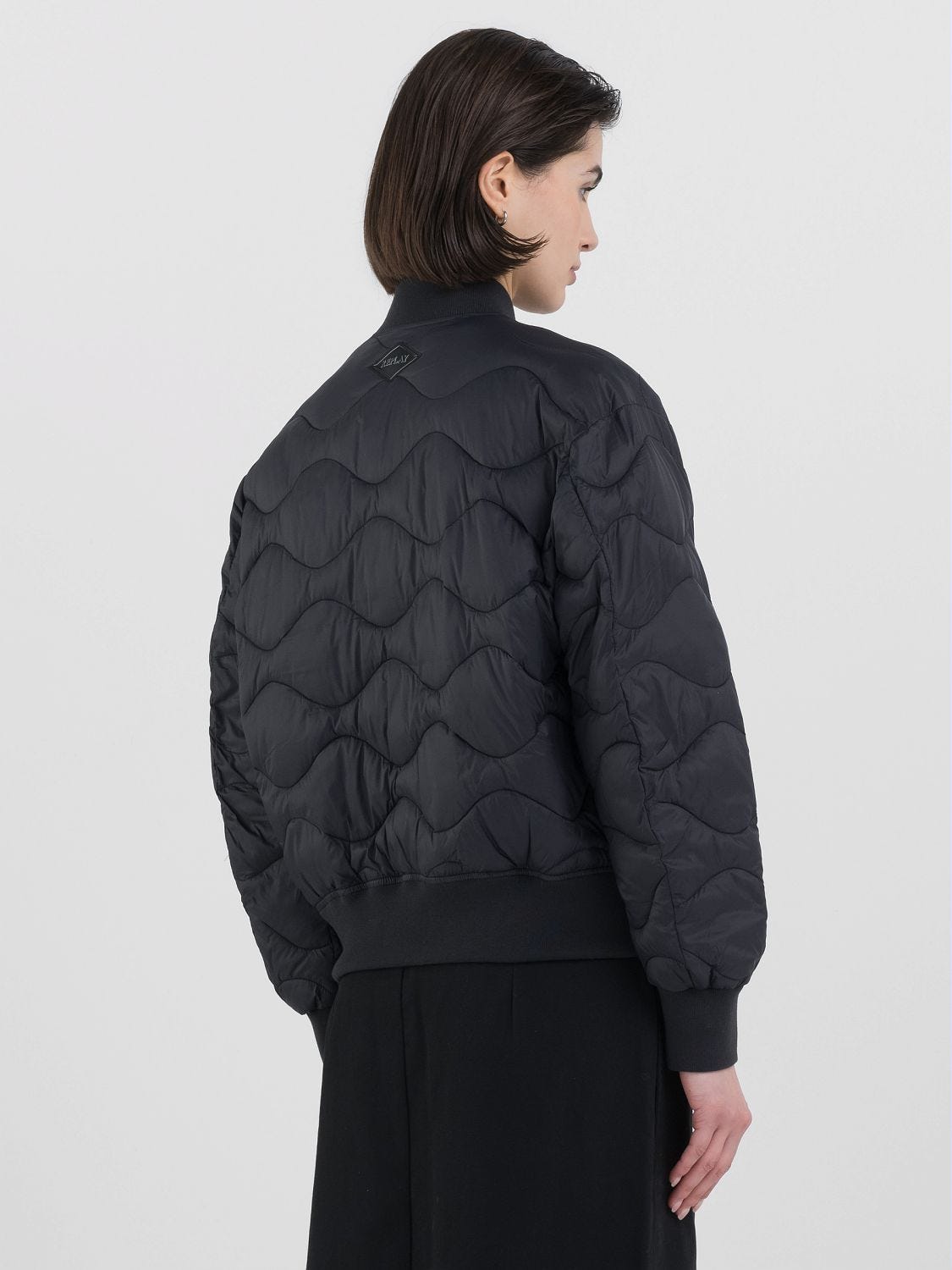 Short full-zip quilted jacket Black | Replay Jeans