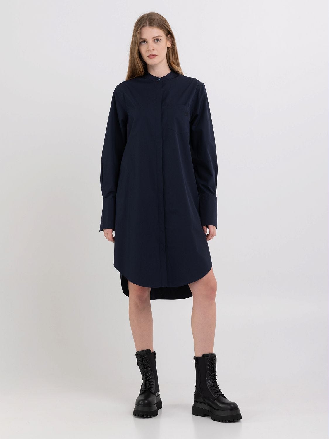 Cos navy shirt dress shop