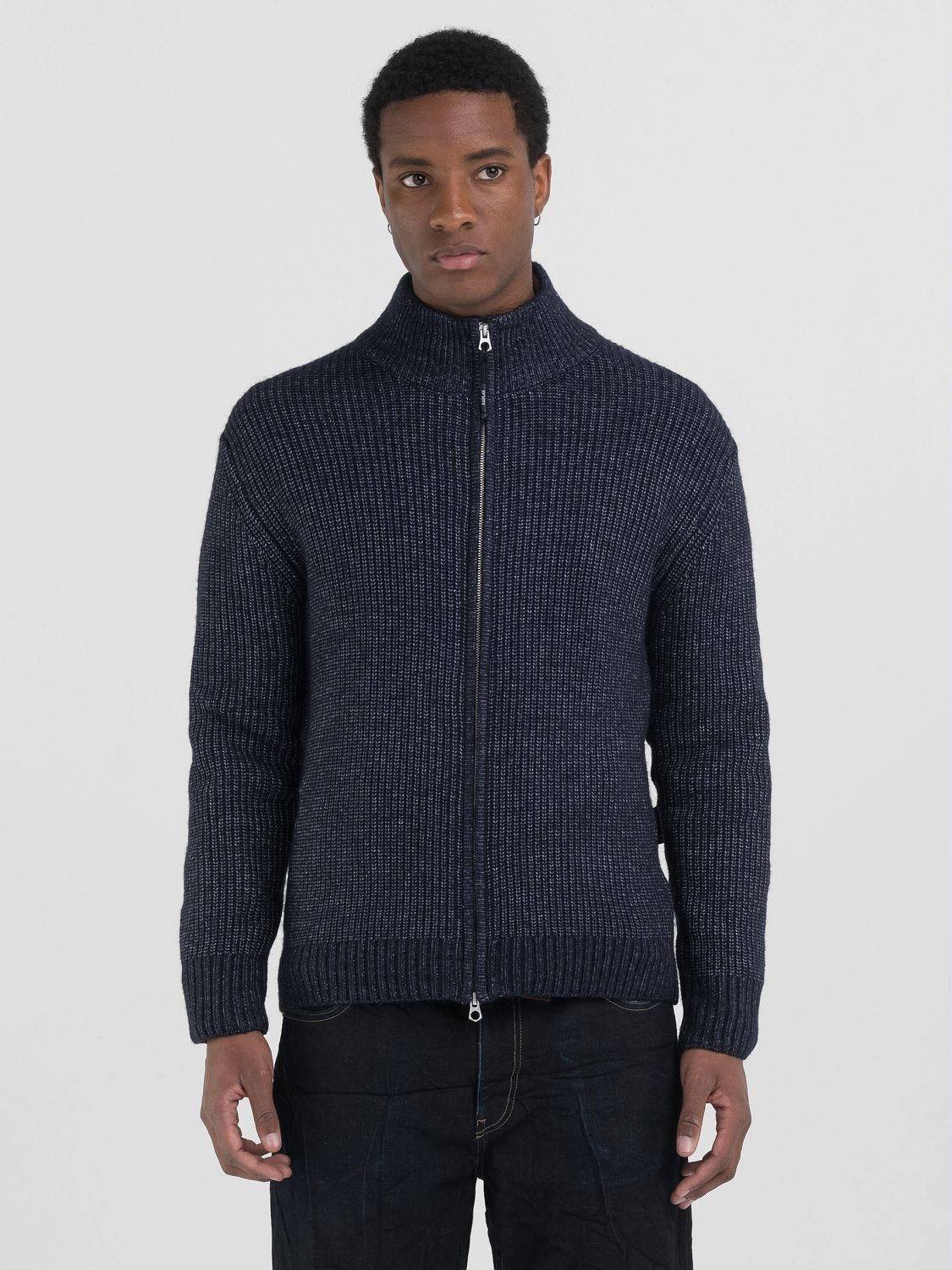 WOOL BLEND FULL ZIP SWEATER