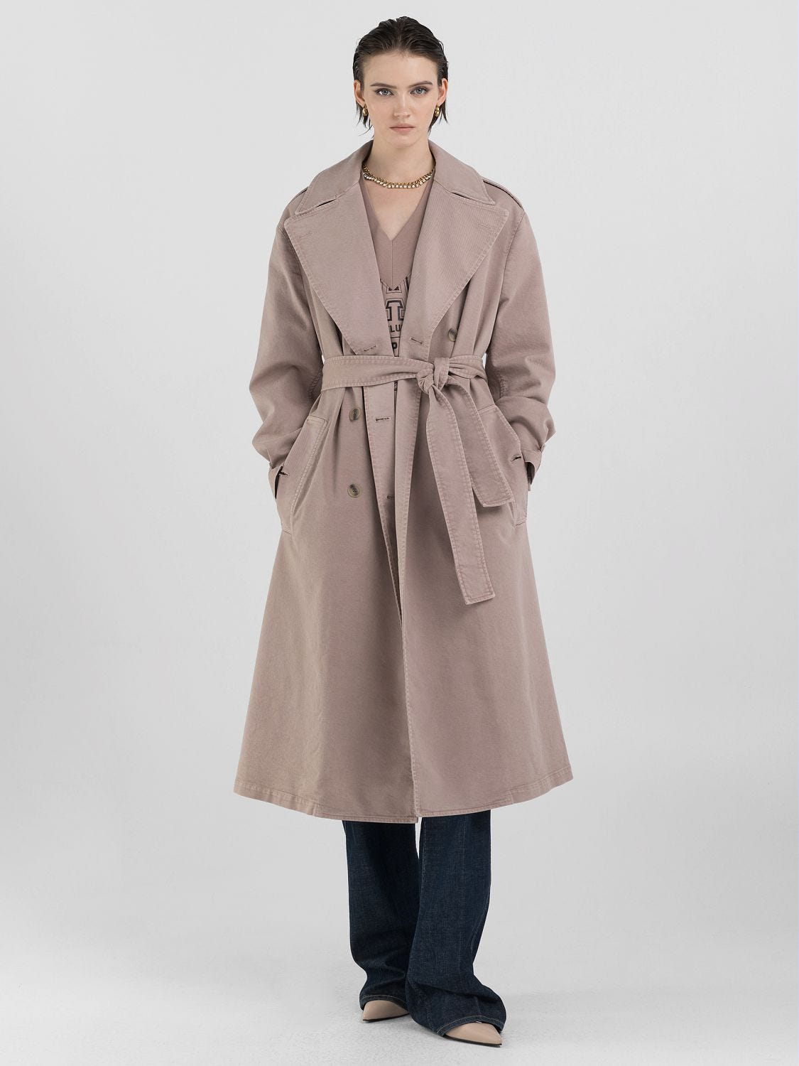 REPLAY ATELIER DENIM TRENCH COAT