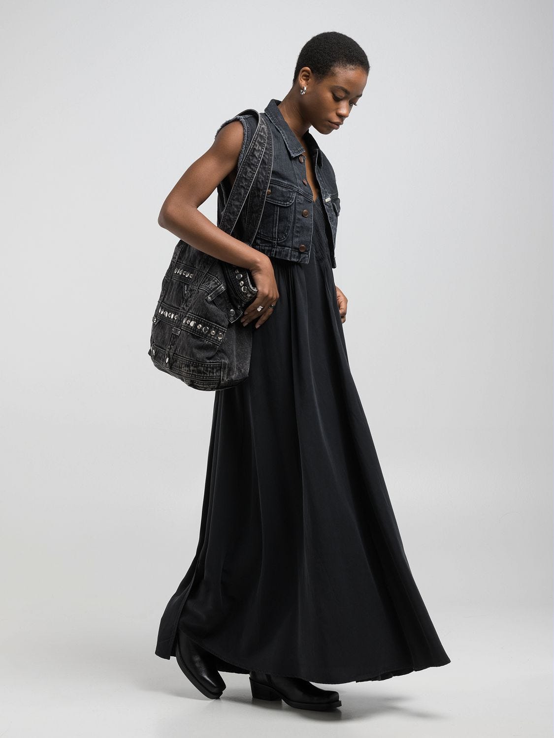 9ZERO1 CROPPED DENIM VEST
